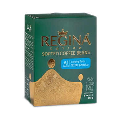 دانه قهوه بوداده 250 گرمی مدیوم A1 - رجینا REGINA
