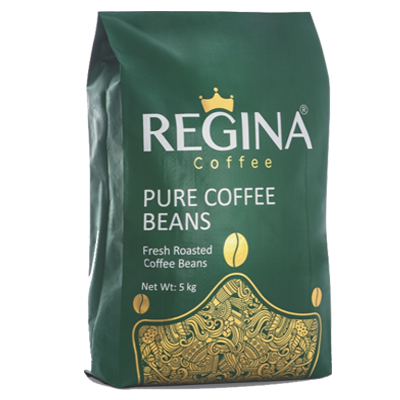 دانه قهوه 50درصد عربیکا مدیوم دارک کیسه 5 کیلویی - رجینا REGINA